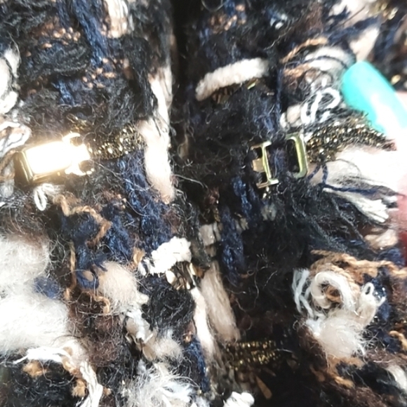 NWOT Amen Wardy Aspen Metallic Tweed Mid Length Designer Jacket Size 36FR - Picture 16 of 17